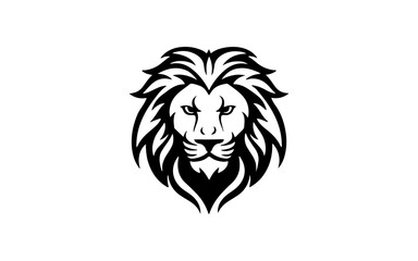 Head of LION shape isolated illustration with black and white style for template.