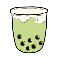 glass jar with green tea