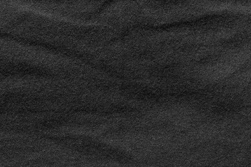 Black color fabric cloth polyester texture and textile background.