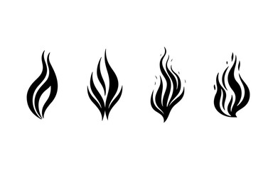 Fire shape isolated illustration with black and white style for template.