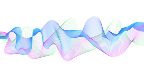 Abstract colorful glowing wave curved lines background.  Abstract frequency sound wave lines and technology curve lines background. Design used for banner, template, science, business and many more.