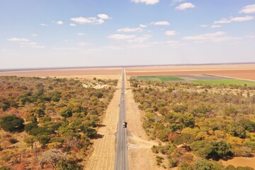 Fields of the Pandamatenga farms in Northern Botswana, Africa