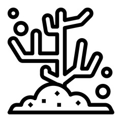 coral reef line icon
