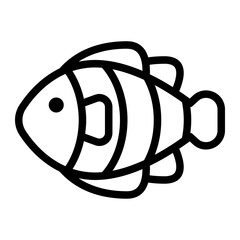dory fish line icon - obrazy, fototapety, plakaty