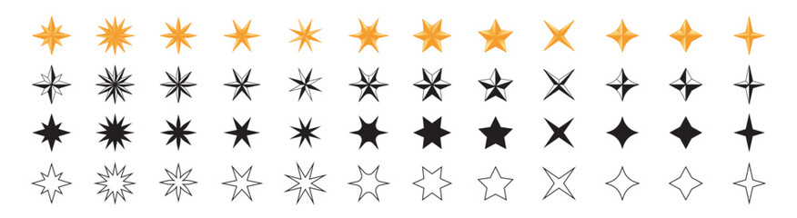 Star icon. Stars vector set. Collection.
