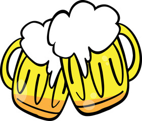 The beer in glass for drinks concept