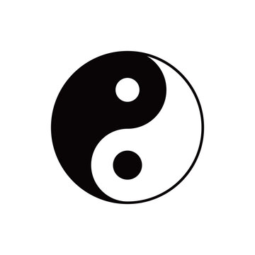Zen symbol. Yin and Yan sign. Black and White Ying and Yang icon.