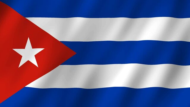 Flag of the Cuba waving animation. looping National Cuba flag animation background 4k