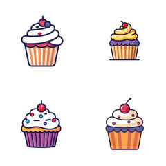 set of cupcakes