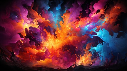 A scene of colorful ideas dancing inside the human brain in an abstract painting. Vivid and dynamic colors reflect the power of creativity. Created with Generative AI