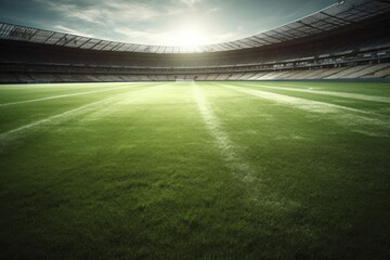 Fototapeta na wymiar american football stadium, green field