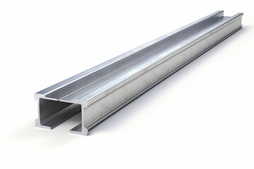 Metal productssteel cbeam for construction on white background 3d illustration,generative.ai