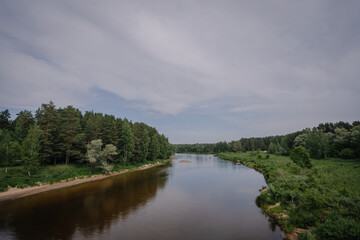 lake and forest aerial view