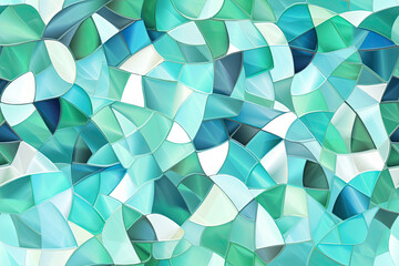 Fototapeta na wymiar Seamless mosaic texture. Watercolor geometric pattern. Stained glass effect. Generative AI illustration