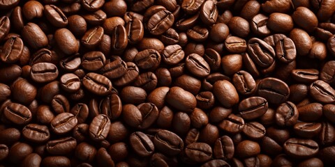Obraz premium Coffee beans textured beackground blurred background, AI Generateand