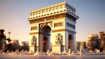 image of the Arc de Triomphe in Paris at dawn