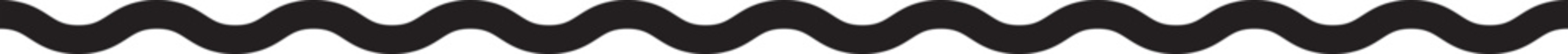 Wavy line horizontal divider outline minimalist line art 