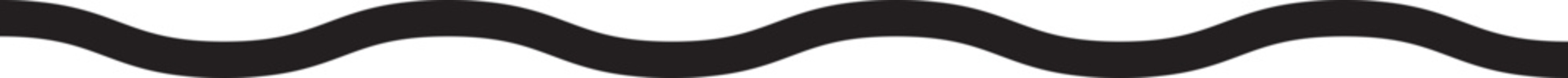 Wavy line horizontal divider outline minimalist line art 