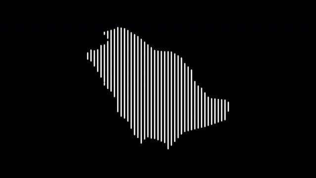 Saudi Arabia map consisting of white stripes on a black background. Three different map spawn options.