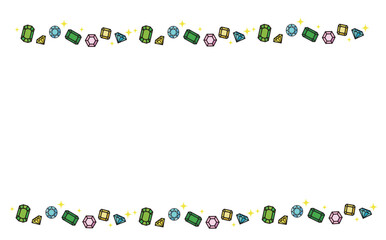 主線ありの宝石上下装飾フレーム