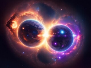 Obraz premium Galactic Collisions Created with generative AI