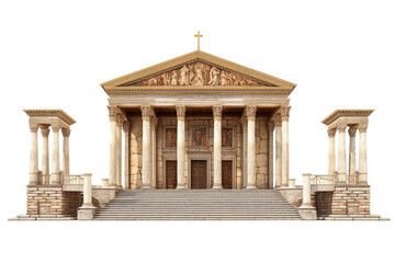 europe architecture roman church isolated on white