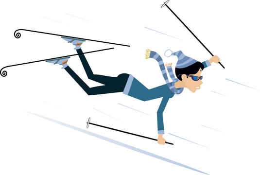 recommend clip art: Falling young skier woman. 
                    Winter sport. Young woman skiing. Isolated on white background
                    