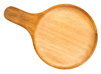 Wooden plate on white background, Wooden plate board on white png file.