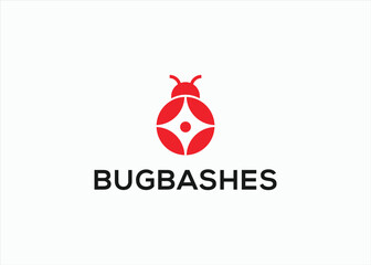 ladybug logo design vector silhouette illustration