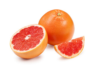 Fototapeta na wymiar Grapefruit placed against a white background.
