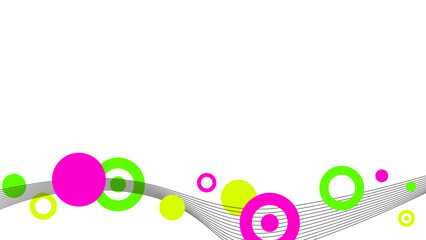 Modern Circle Bright Color Pop Template, White Background