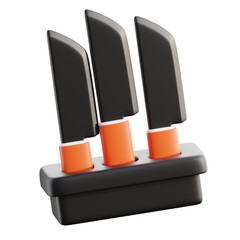 The 3D kitchen utensil illustration icon is a visual representation that shows clearly and attractively various kitchen utensils that are often used in cooking and food preparation activities.