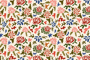 floral seamless pattern with abstract bright colors. Vector background