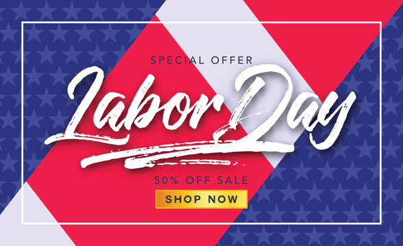 Labor Day Sale Promotion with American Flag