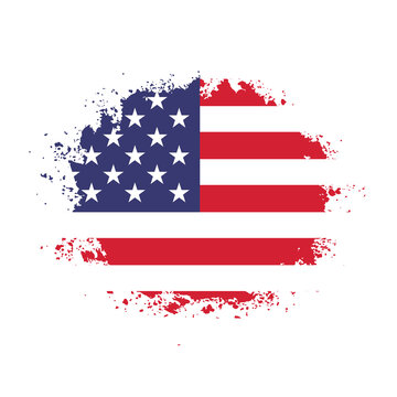 Grunge Usa Flag Vector Image. Independence Day of Usa