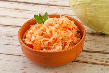 Sauerkraut - pickled cabbage in the bowl