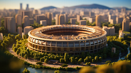 Naklejka premium The beauty of a world-class football stadium that is magnificent and grand,ai generative.