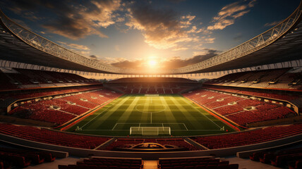 Fototapeta na wymiar The beauty of a world-class football stadium that is magnificent and grand,ai generative.