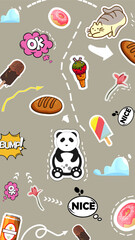 Patches design. cute sticker wallpaper design for cellphones, tablets. 