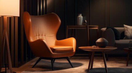 A modern brown armchair,Ganerative AI