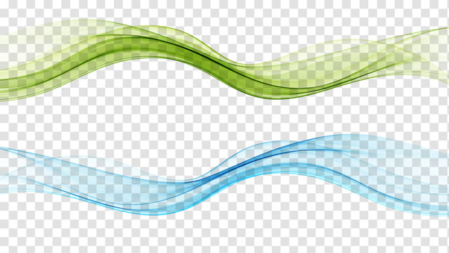 Abstract green and blue color wave.Vector flow of wavy transparent lines