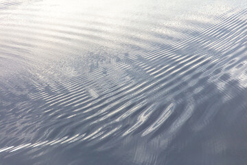 Reflection of sky and clouds on water surface. Abstract background