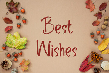 Autumn Background with Text Best Wishes