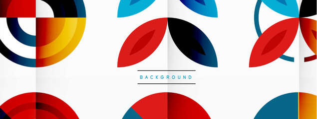 Colorful circles in a grid composition abstract background. Design for wallpaper, banner, background, landing page, wall art, invitation, prints, posters