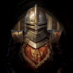 Knight in armor with sword..