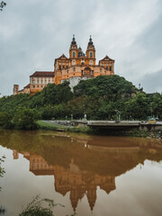 Obraz premium Melk Abbey general view. A Benedictine abbey above the town in Austria