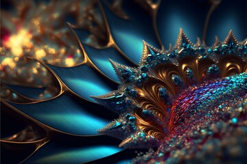 fractals iridescent extrem detail 8k 