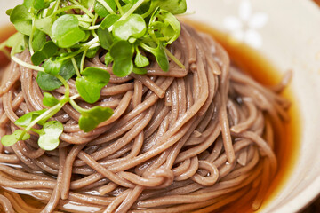 buckwheat noodles in a bowl