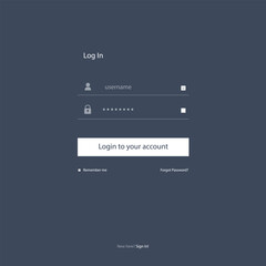 Log In UI Page For Your Business Mobile App Or Web Site Blue White Vector Design