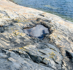Patterns on the rock surface at the seaside